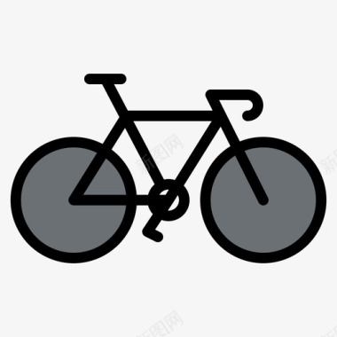 自行车生活方式45线性颜色图标图标