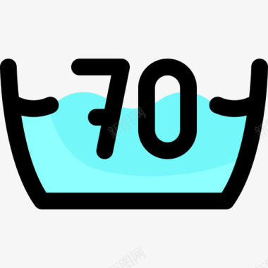 水温洗衣房48线性颜色图标图标
