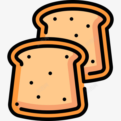 面包纯素食品4原色图标svg_新图网 https://ixintu.com 原色 纯素 面包 食品