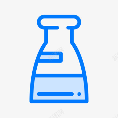 烧瓶生物学17蓝色图标图标
