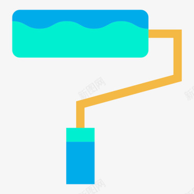 油漆辊创意17平面图标图标