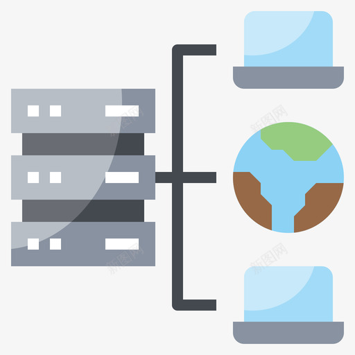 托管在线服务3扁平图标svg_新图网 https://ixintu.com 在线服务 扁平 托管