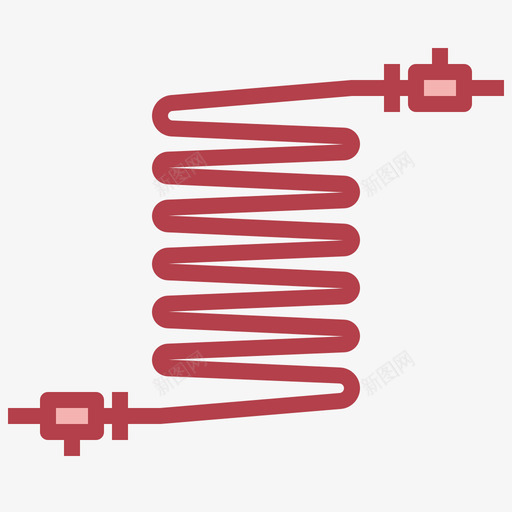 线圈电子元件4红色图标svg_新图网 https://ixintu.com 电子元件 红色 线圈