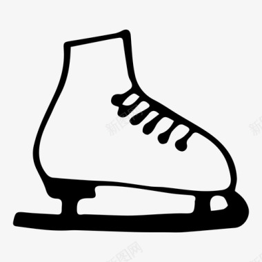 溜冰圣诞节溜冰鞋图标图标