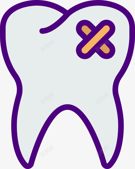 断牙牙科学10线状颜色图标svg_新图网 https://ixintu.com 断牙 牙科 科学 线状 颜色