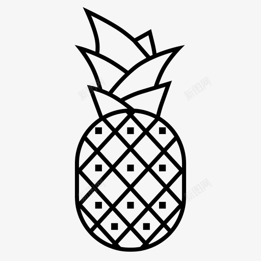 菠萝新鲜新鲜水果图标svg_新图网 https://ixintu.com 健康 新鲜 水果 菠萝