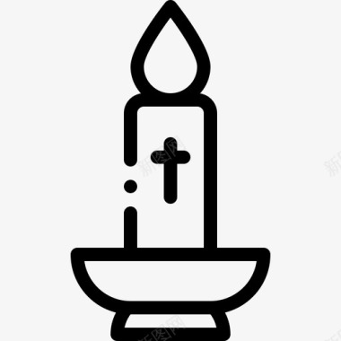 蜡烛复活节第8天直线型图标图标