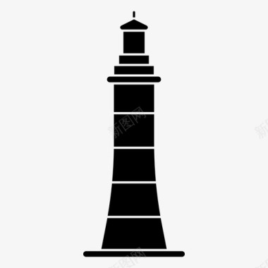 普利茅斯灯塔光束图标图标