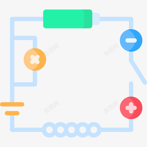 电路物理32扁平图标svg_新图网 https://ixintu.com 扁平 物理 电路