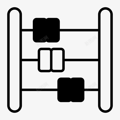 算盘珠子计算器图标svg_新图网 https://ixintu.com 数学 珠子 算盘 装置 计数 计算器