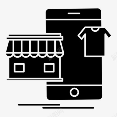 移动网上购物购买服装图标图标