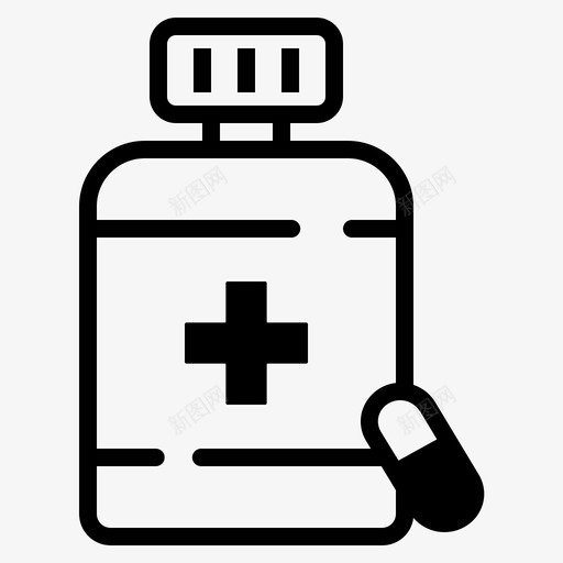 药品医疗保健药房图标svg_新图网 https://ixintu.com 医疗保健 图标 扁平 线图 药丸 药品 药房