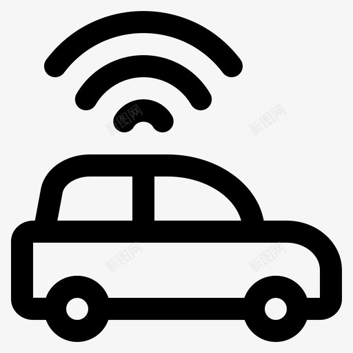 wifi信号车汽车驾驶图标svg_新图网 https://ixintu.com wifi 交通 信号 出租车 旅游 汽车 轿车 驾驶