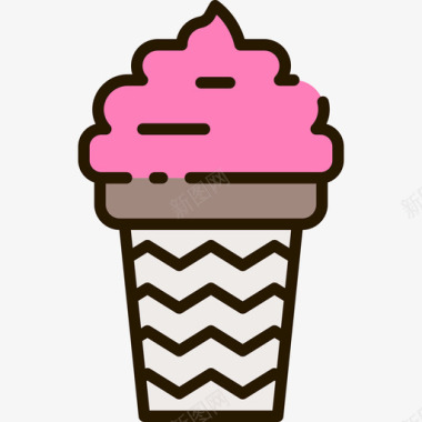 冰淇淋134号餐厅线性颜色图标图标