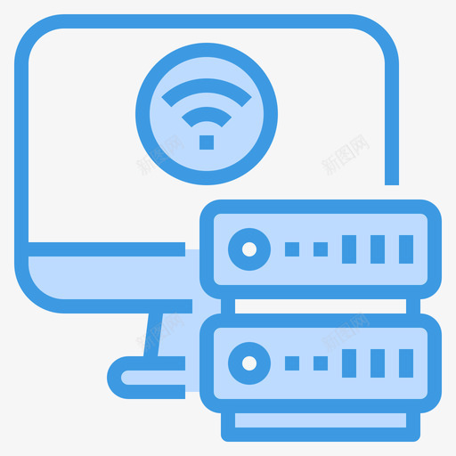 电脑物联网80蓝色图标svg_新图网 https://ixintu.com 电脑 联网 蓝色