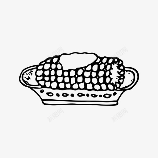 玉米食品手绘图标svg_新图网 https://ixintu.com 手绘 玉米 素描 蔬菜 食品
