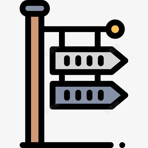路标博物馆69线性颜色图标svg_新图网 https://ixintu.com 博物馆 线性 路标 颜色