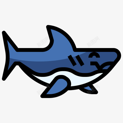 鲨鱼动物36线形颜色图标svg_新图网 https://ixintu.com 动物 线形 颜色 鲨鱼
