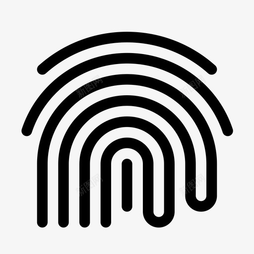 指纹生物安全图标svg_新图网 https://ixintu.com 基础 安全 手机 指纹 生物 用户界面 解锁