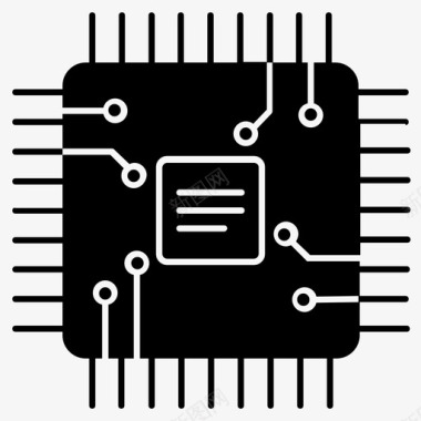 微处理器中央处理器计算机芯片图标图标