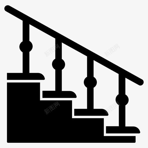 楼梯楼上室内图标svg_新图网 https://ixintu.com 图标 字形 室内 工具集 建筑 楼上 楼梯