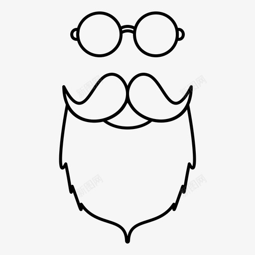 胡子和胡子时髦男性图标svg_新图网 https://ixintu.com 时髦 男性 胡子