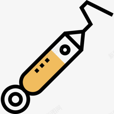 牙科牙科27黄色阴影图标图标