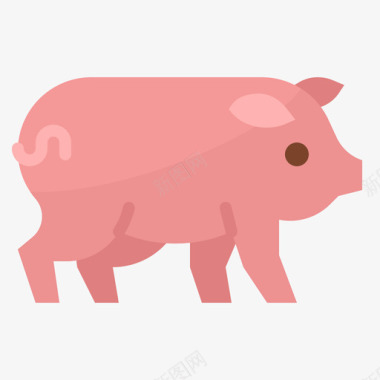 猪动物78扁平图标图标