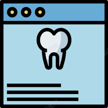 牙科牙科护理22线性颜色图标图标