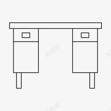 办公桌装饰家具图标图标