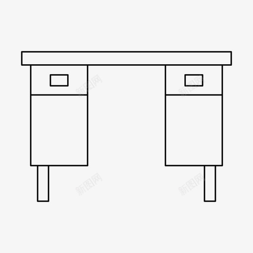 办公桌装饰家具图标svg_新图网 https://ixintu.com 办公桌 场所 家具 工作 工作场 桌子 细线 装饰