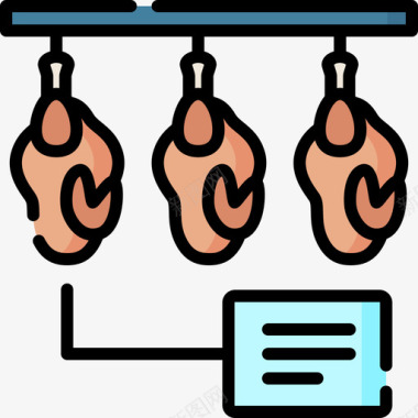 鸡肉智能农场31线性颜色图标图标