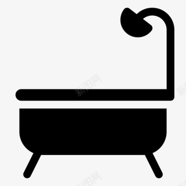 浴缸按摩浴缸淋浴图标图标
