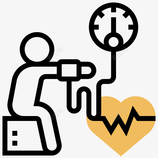 血压健康检查7黄色阴影图标svg_新图网 https://ixintu.com 健康 检查 血压 阴影 黄色