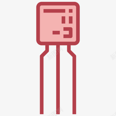 晶体管电子元件4红色图标图标