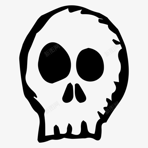 骷髅死亡涂鸦图标svg_新图网 https://ixintu.com 万圣节 死亡 涂鸦 骷髅