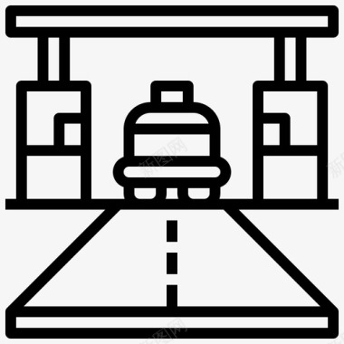 收费公路建筑和城市障碍图标图标