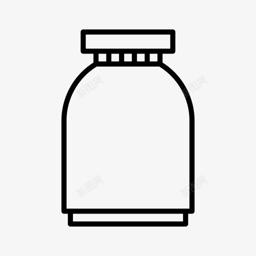 瓶子罐子厨房图标svg_新图网 https://ixintu.com 公用设施 厨房 商店 泡菜 瓶子 罐子