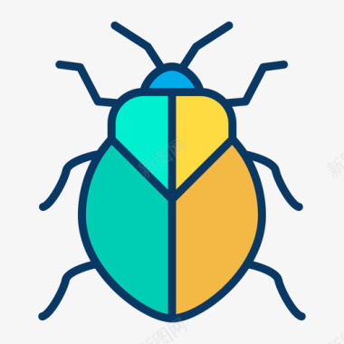 臭虫昆虫35线状颜色图标图标