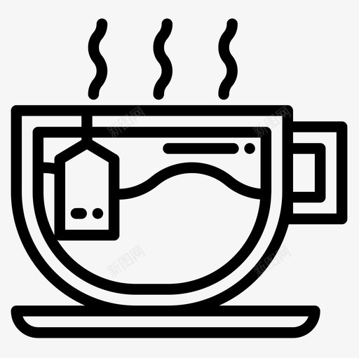 杯茶5直线型图标svg_新图网 https://ixintu.com 杯茶 直线 线型