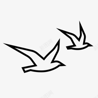 海鸥鸟飞图标图标
