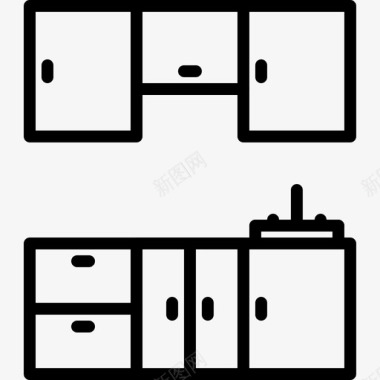 橱柜家具134线性图标图标