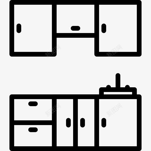 橱柜家具134线性图标svg_新图网 https://ixintu.com 家具 橱柜 线性