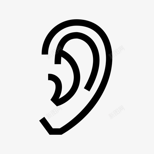 耳朵解剖学医生图标svg_新图网 https://ixintu.com 医学 医生 治疗 耳朵 耳科 解剖学