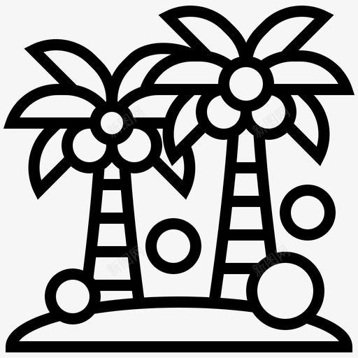 椰子海滩水果图标svg_新图网 https://ixintu.com 夏令 岛屿 椰子 水果 海滩 热带