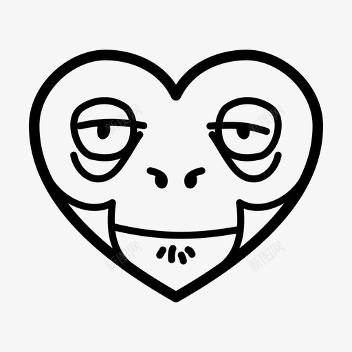 猴子脸心图标svg_新图网 https://ixintu.com 就是 猴子 生活 生活方式