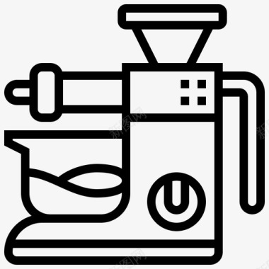 榨汁机厨房工具35线性图标图标