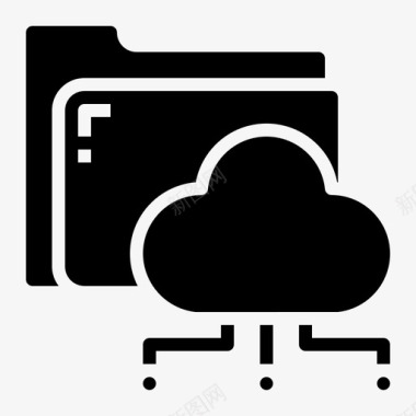 云存储文件夹和文档4填充图标图标