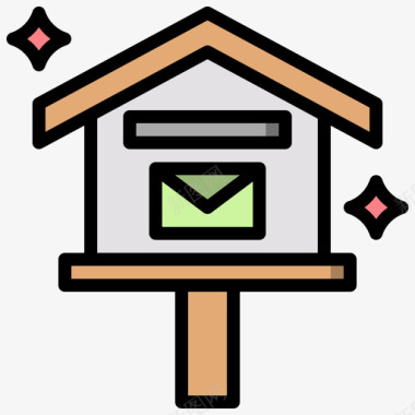 邮箱家庭和生活39线性颜色图标图标