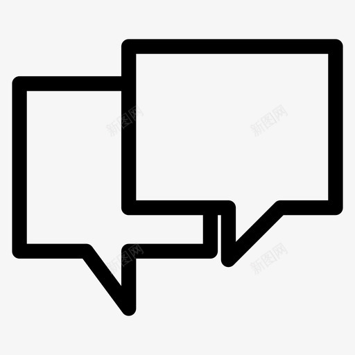 聊天对话消息图标svg_新图网 https://ixintu.com 大纲 对话 气泡 消息 用户界面 聊天 语音 谈话 集合